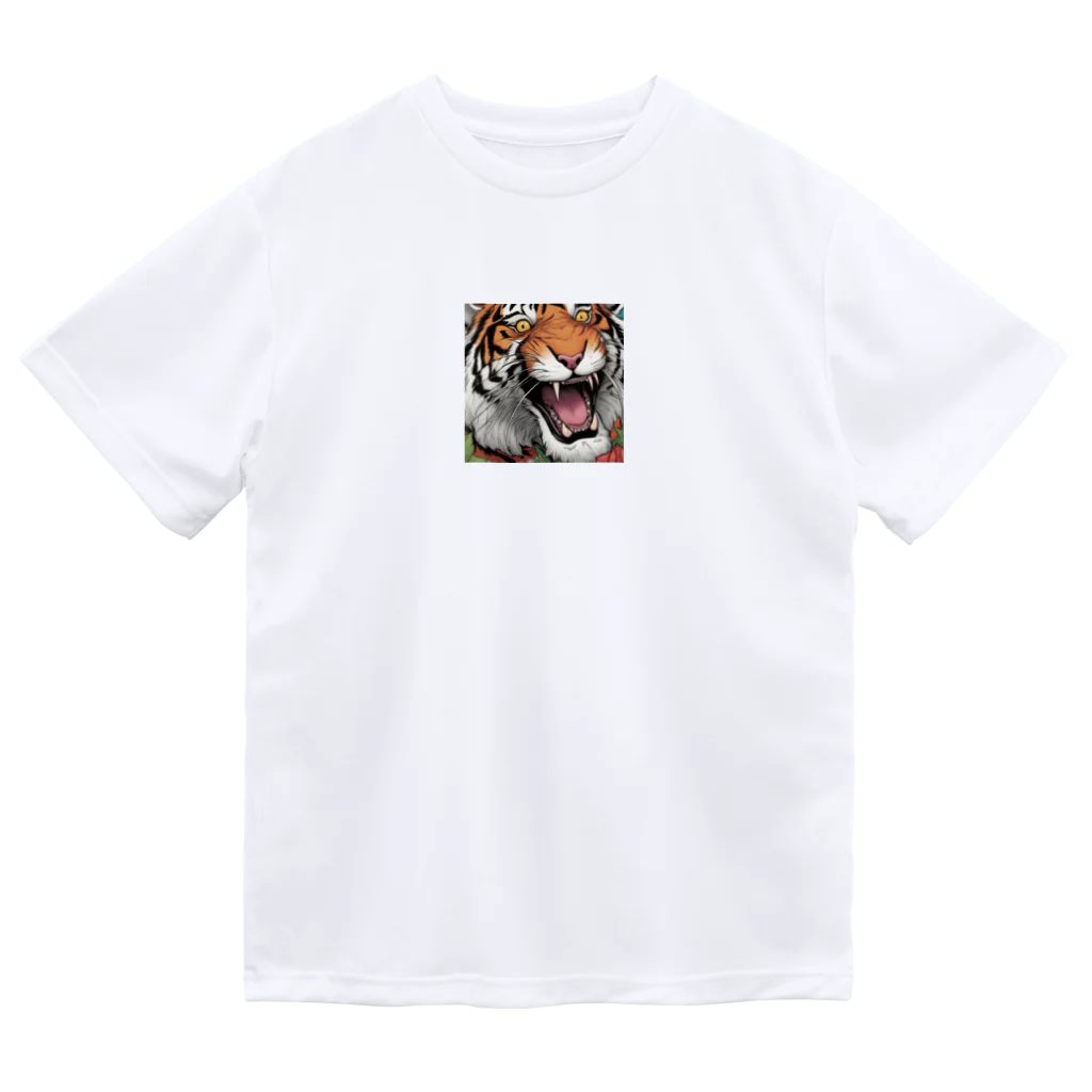 Isaiah_AI_Designの咆哮するトラ Dry T-Shirt