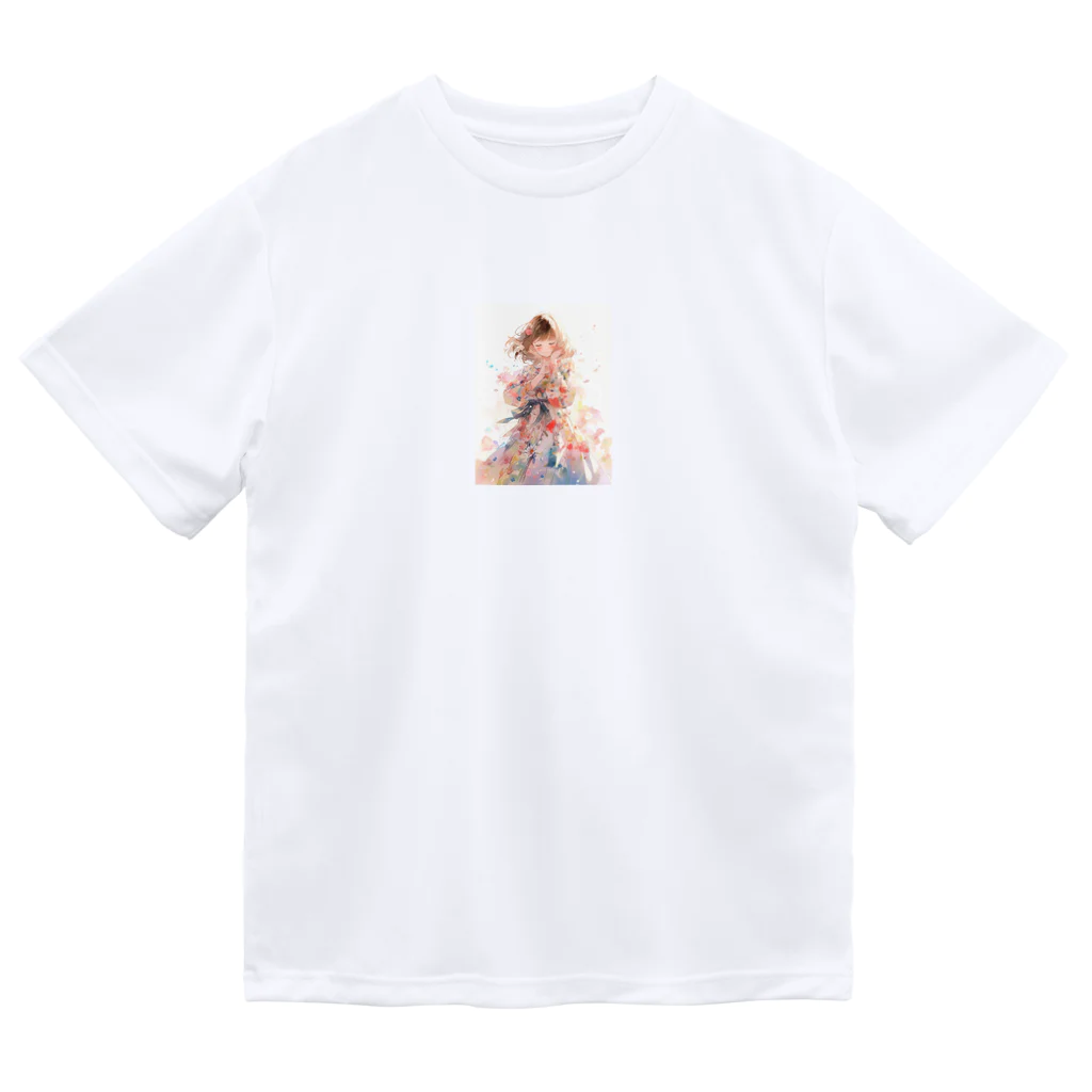 AQUAMETAVERSEの花柄模様の服を着た女性　なでしこ1478 Dry T-Shirt