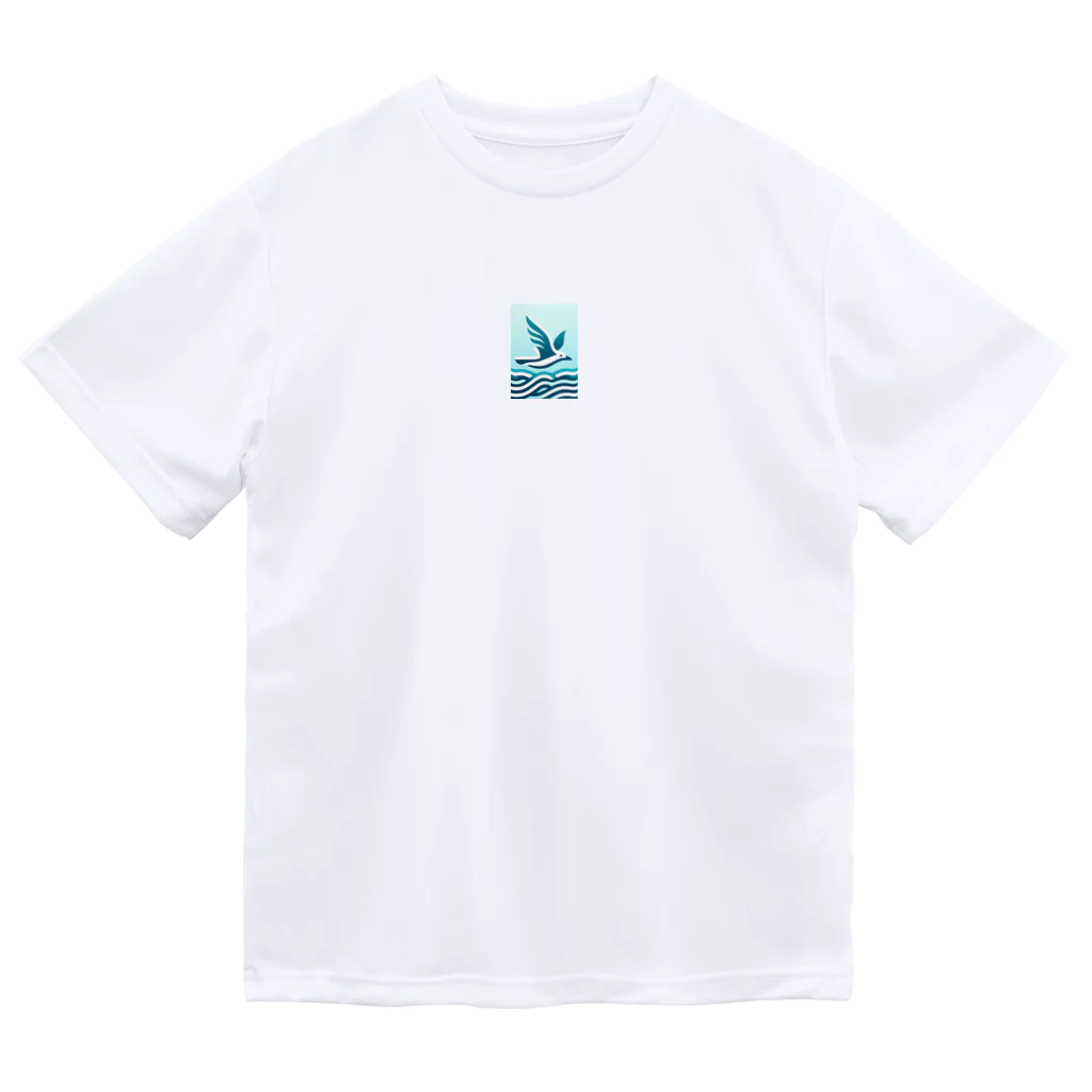 ねこにんじゃショップの海とカモメ Dry T-Shirt