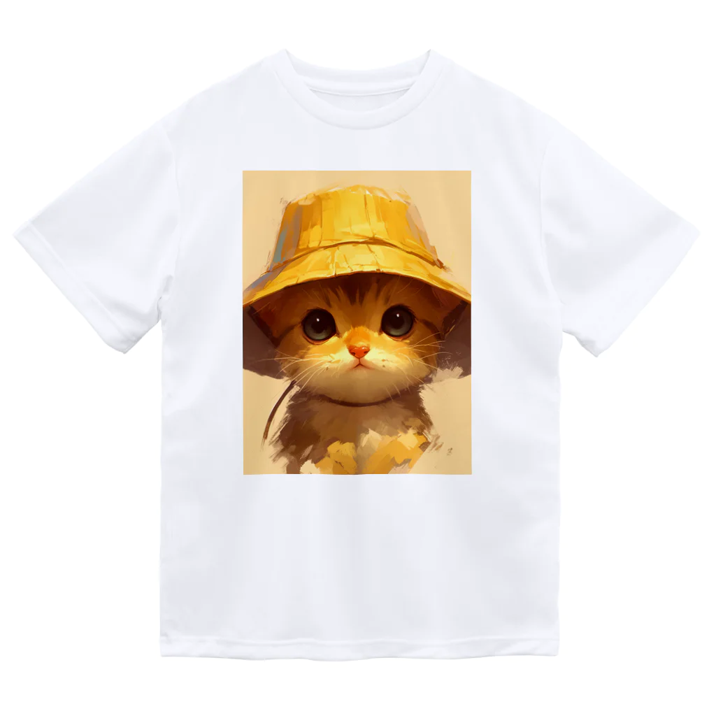 AQUAMETAVERSEの帽子をかぶった可愛い子猫 Marsa ドライTシャツ