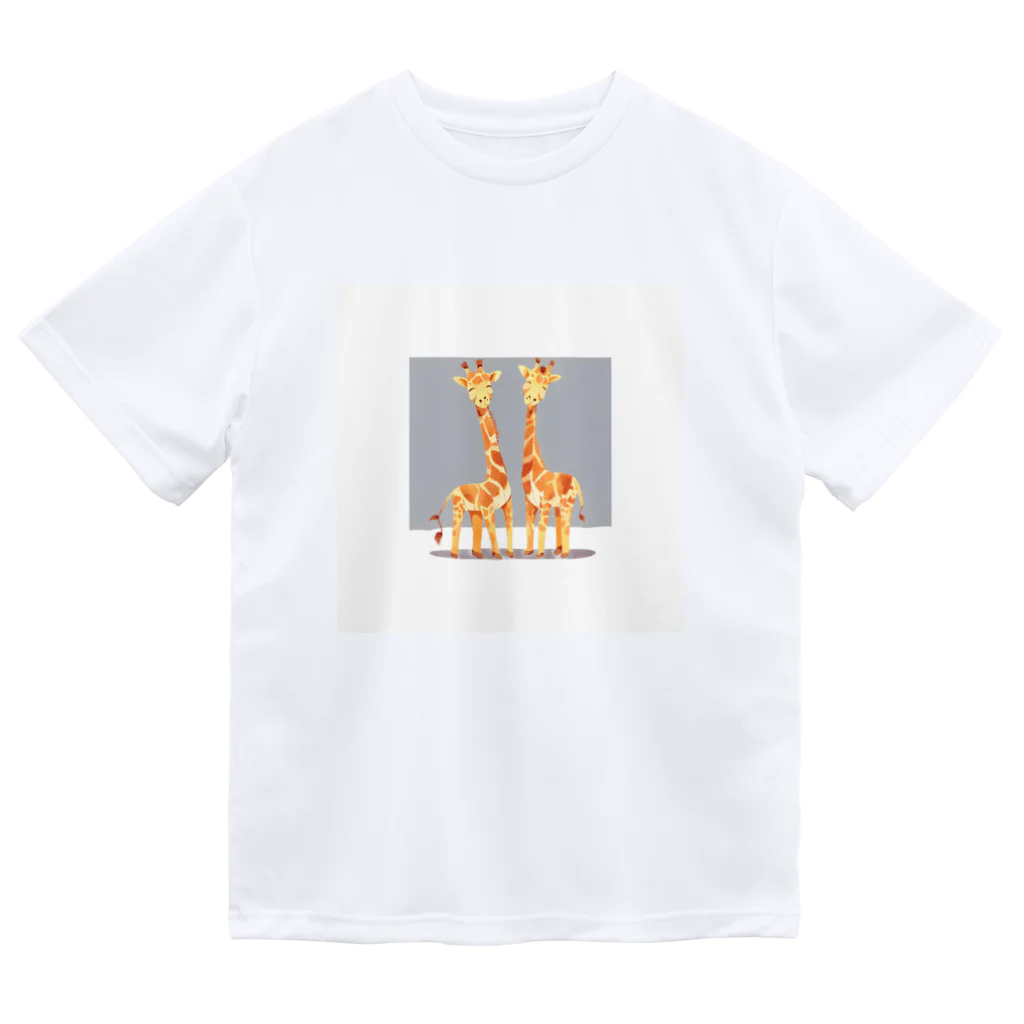 GIRAFFEの三頭身なキリン ドライTシャツ