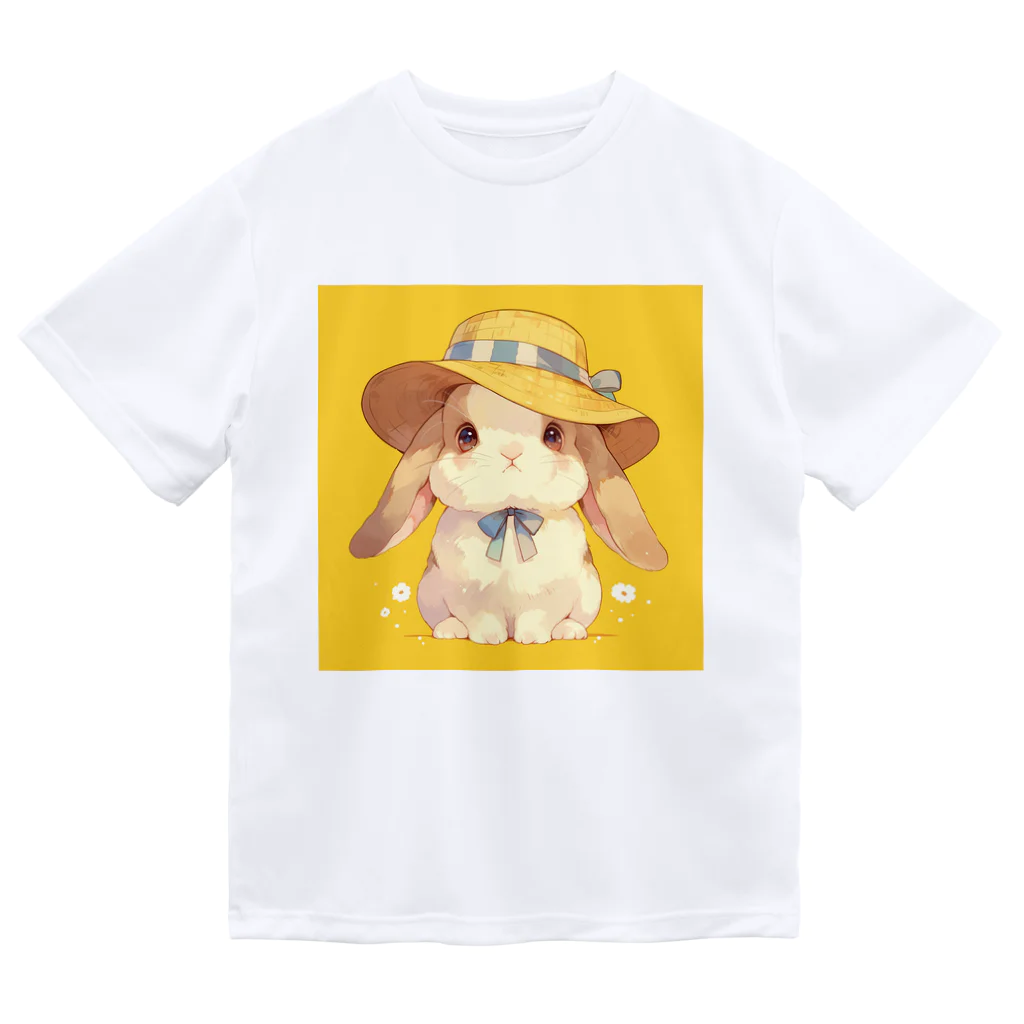 AQUAMETAVERSEの帽子をかぶった可愛いウサギ Marsa 106 ドライTシャツ