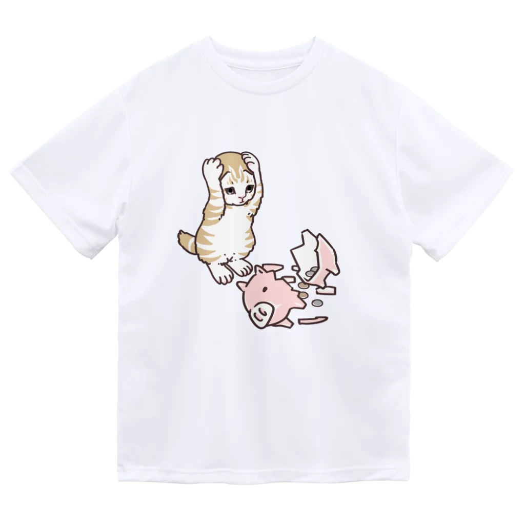 nya-mew（ニャーミュー）のやっちまったニャーちゃん ドライTシャツ