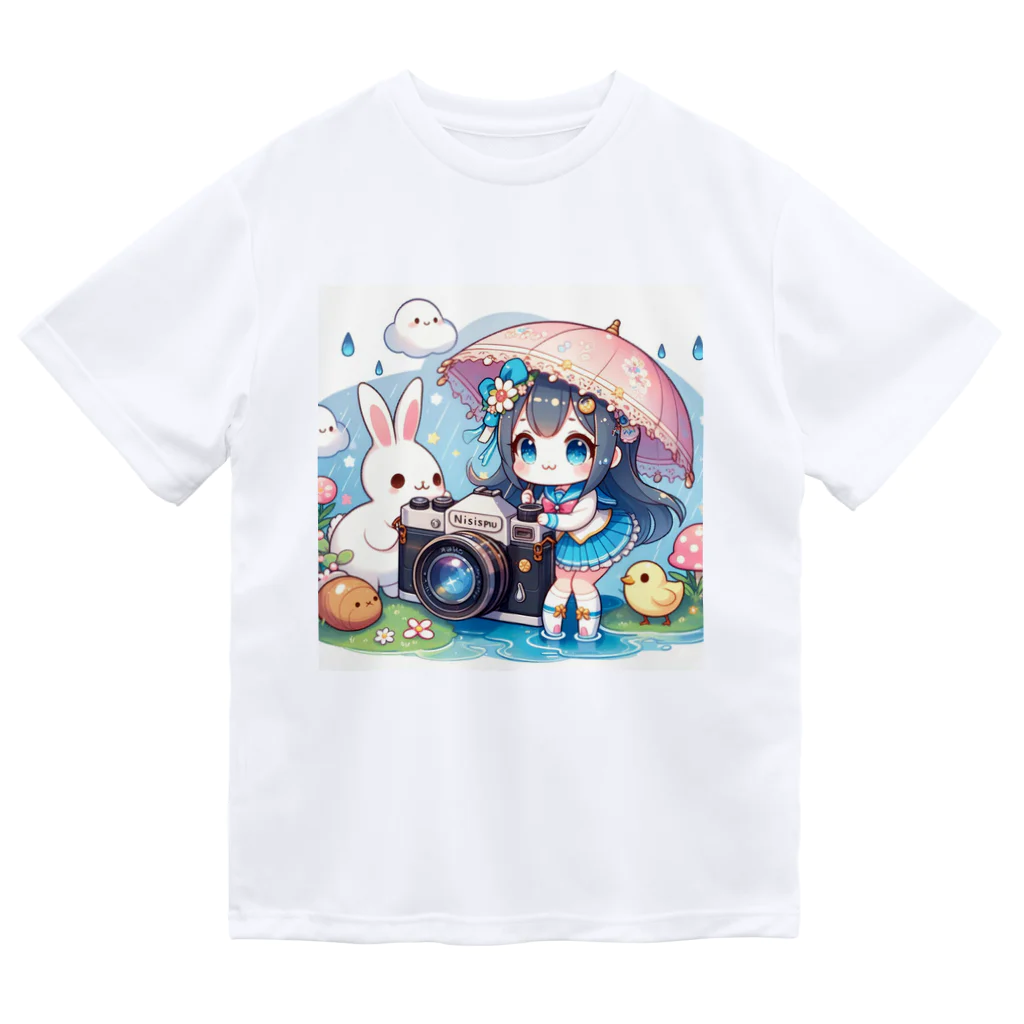 かるるんショップのカメラと傘とうさ耳少女とシリーズ　撮影 ドライTシャツ