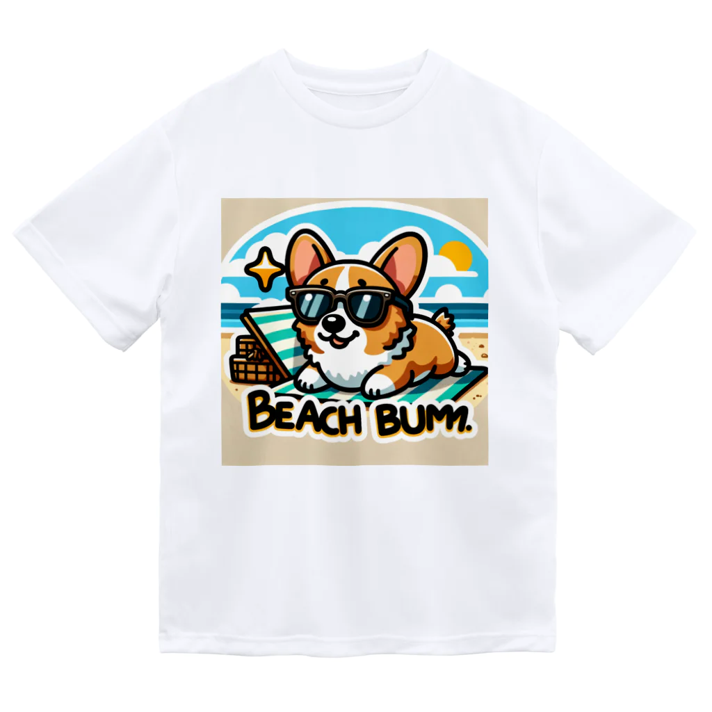 keikei5の夏のおしゃれ大作戦！ピーチカラーの柴犬 ドライTシャツ