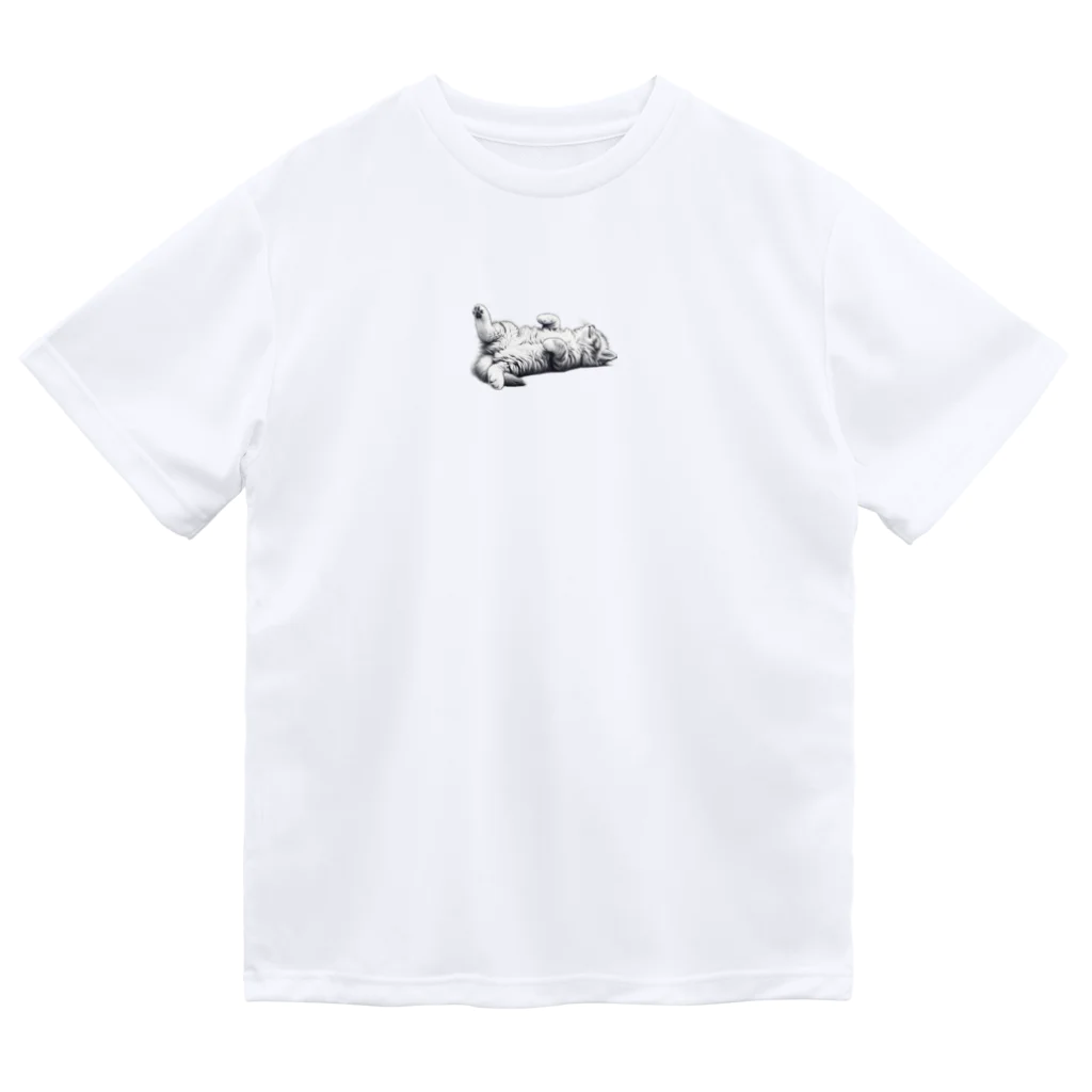 sansamのねこごろり/モノクロ Dry T-Shirt