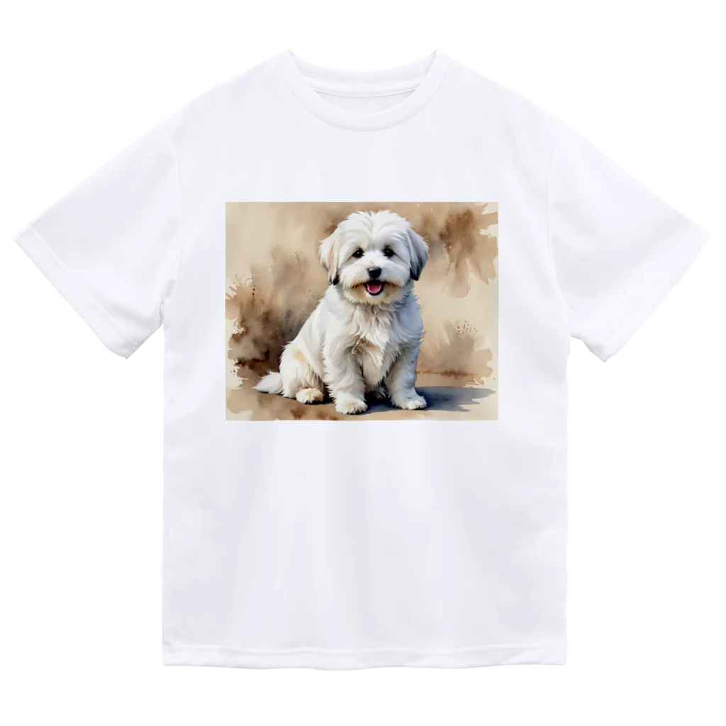 Animal Illustration shopのコトン・ド・テュレアール　Coton de Tulear　水彩画風 ドライTシャツ