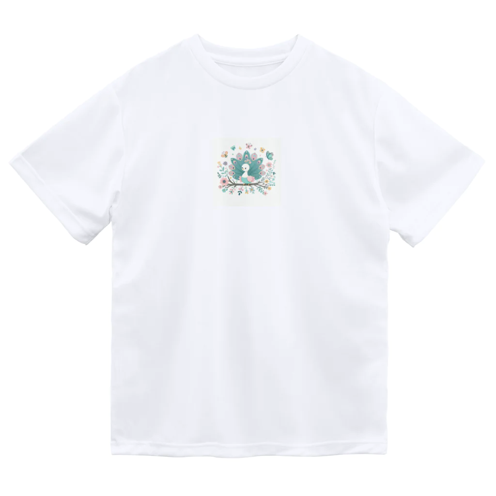 J-Peacockのカラフルな孔雀の幼鳥 Dry T-Shirt