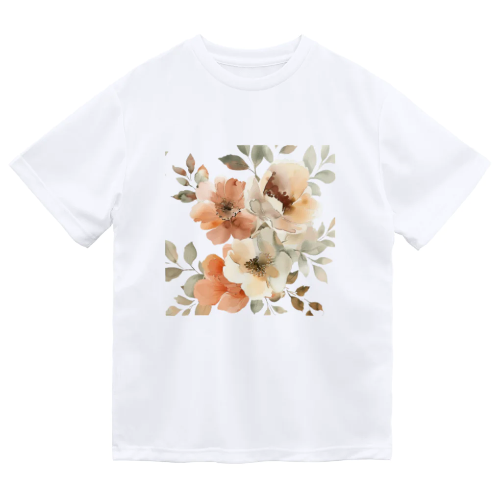 Petia Bloomの水彩風の花 ドライTシャツ