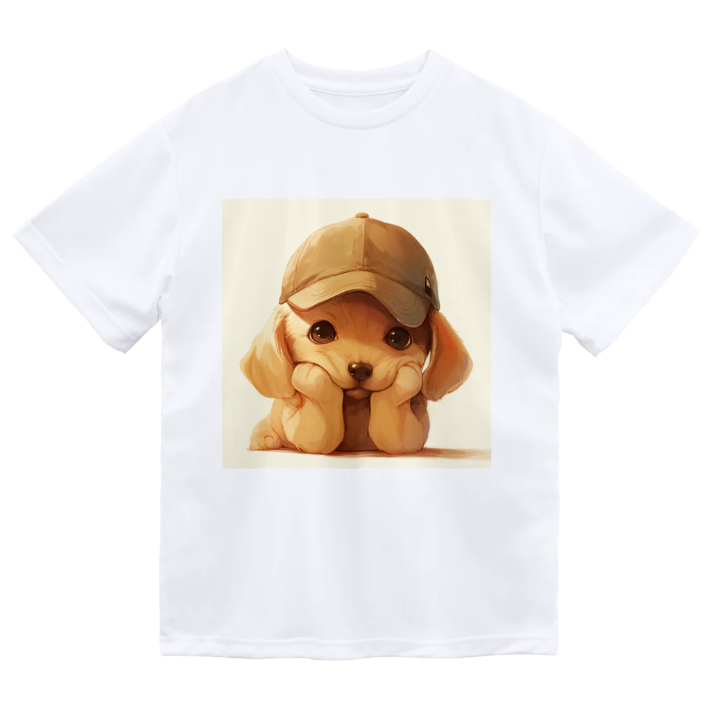 AQUAMETAVERSEのキャプをかぶった可愛い子犬 Marsa 106 ドライTシャツ