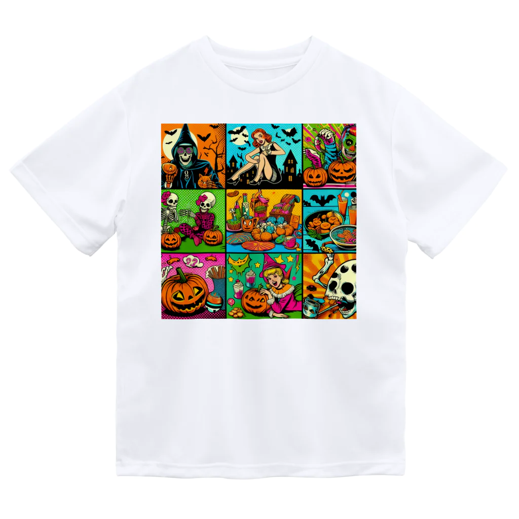 momonekokoのアメコミ風ハロウィン ドライTシャツ