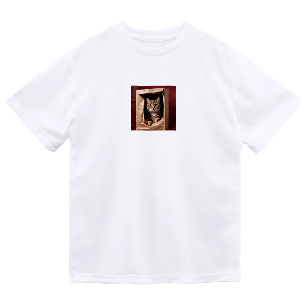 Blackcat-9のキュートな袋猫 ドライTシャツ