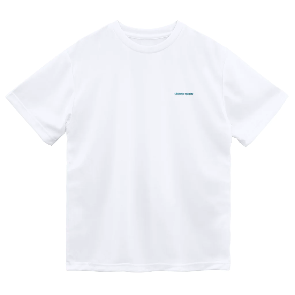 oki_sceneryのおーえす青文字両面海中道路 ドライTシャツ