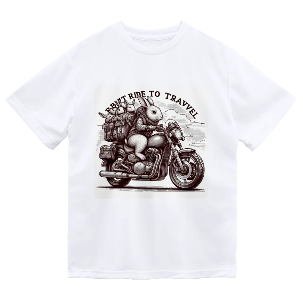 miyasaku102のバイク旅のウサギ ドライTシャツ