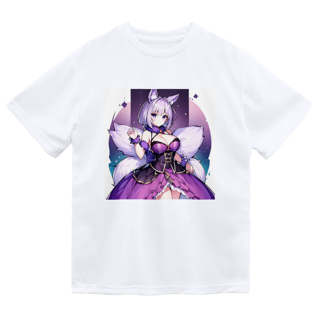 LONGSTONEのパープルフォックス美少女 ドライTシャツ