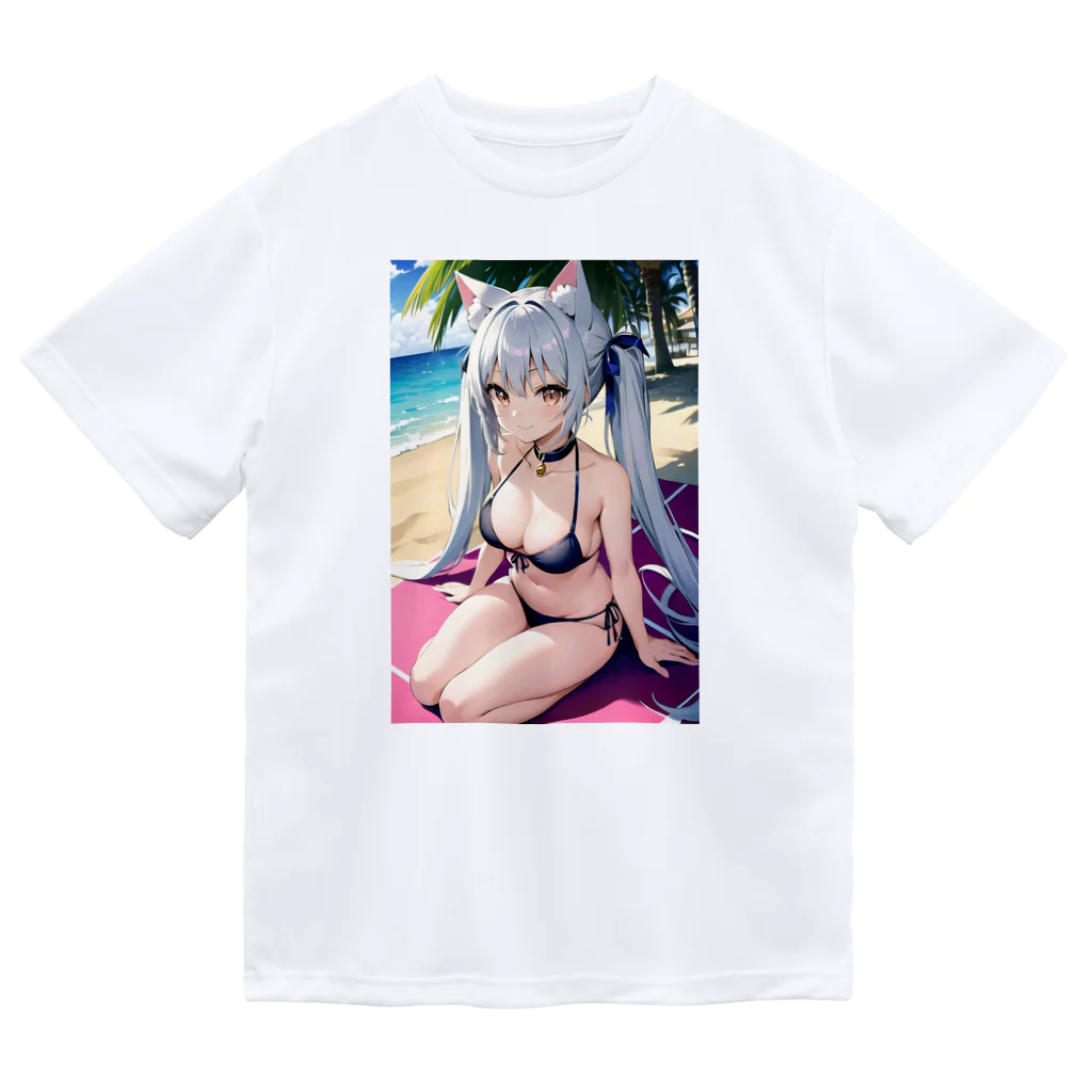 魔法猫少女ルナの魔法猫少女ルナ ビーチ18 高校生 ドライTシャツ