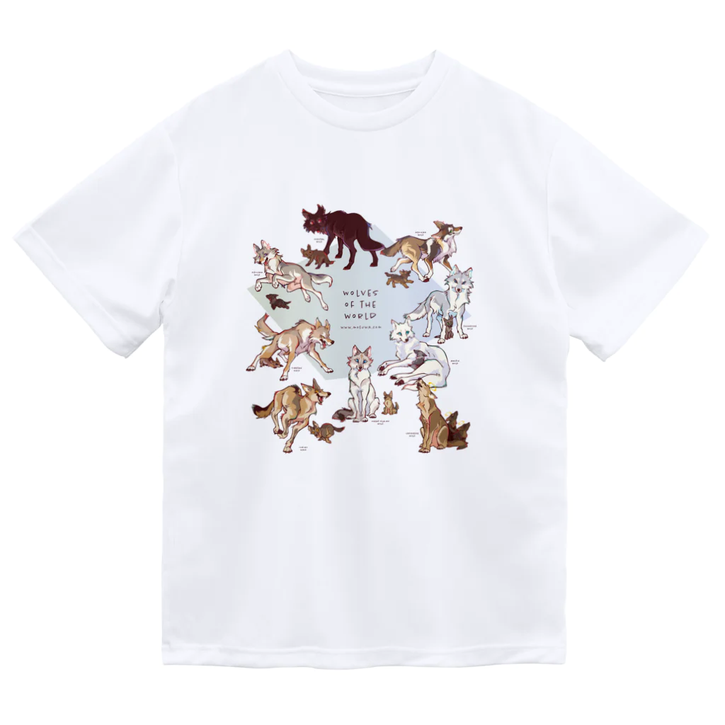 mofuwaのWOLVES OF THE WORLD Dry T-Shirt