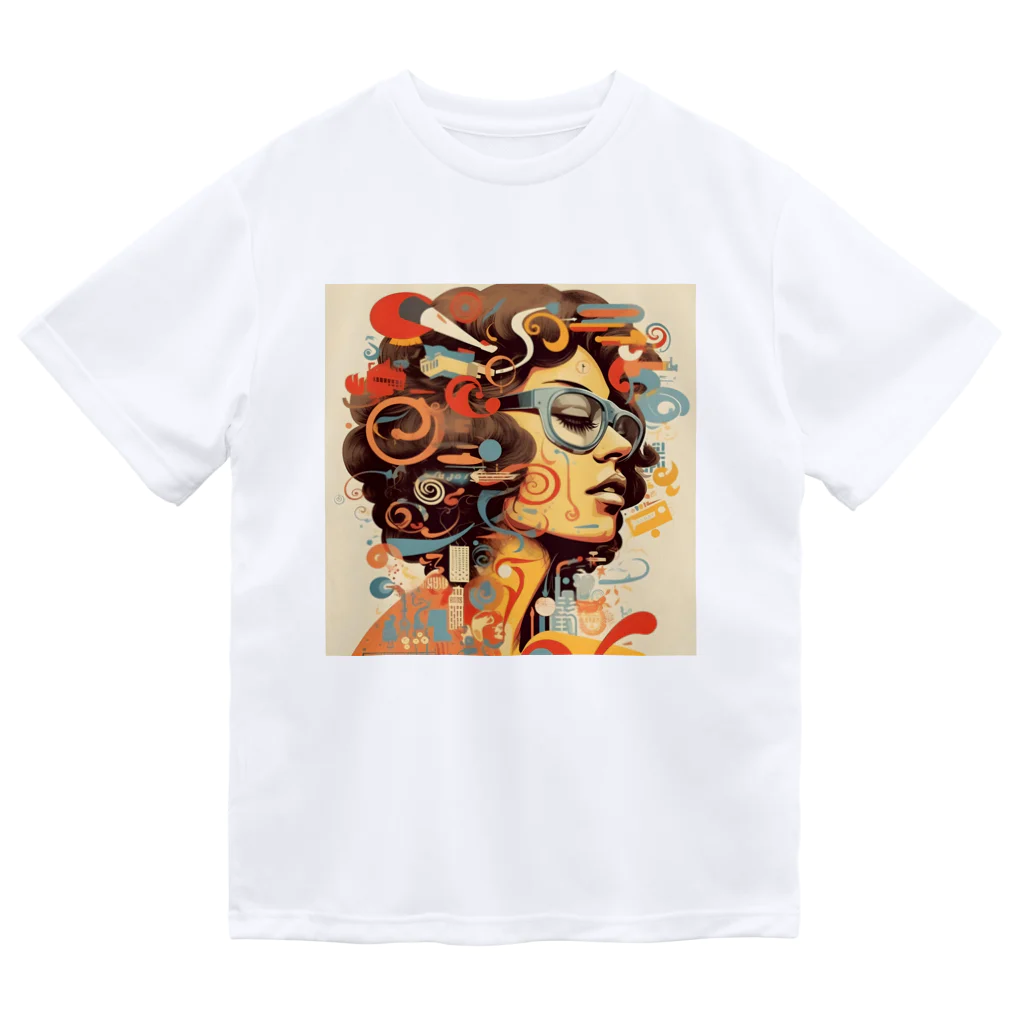 Grazing Wombatのfunky Lady 60's style Dry T-Shirt