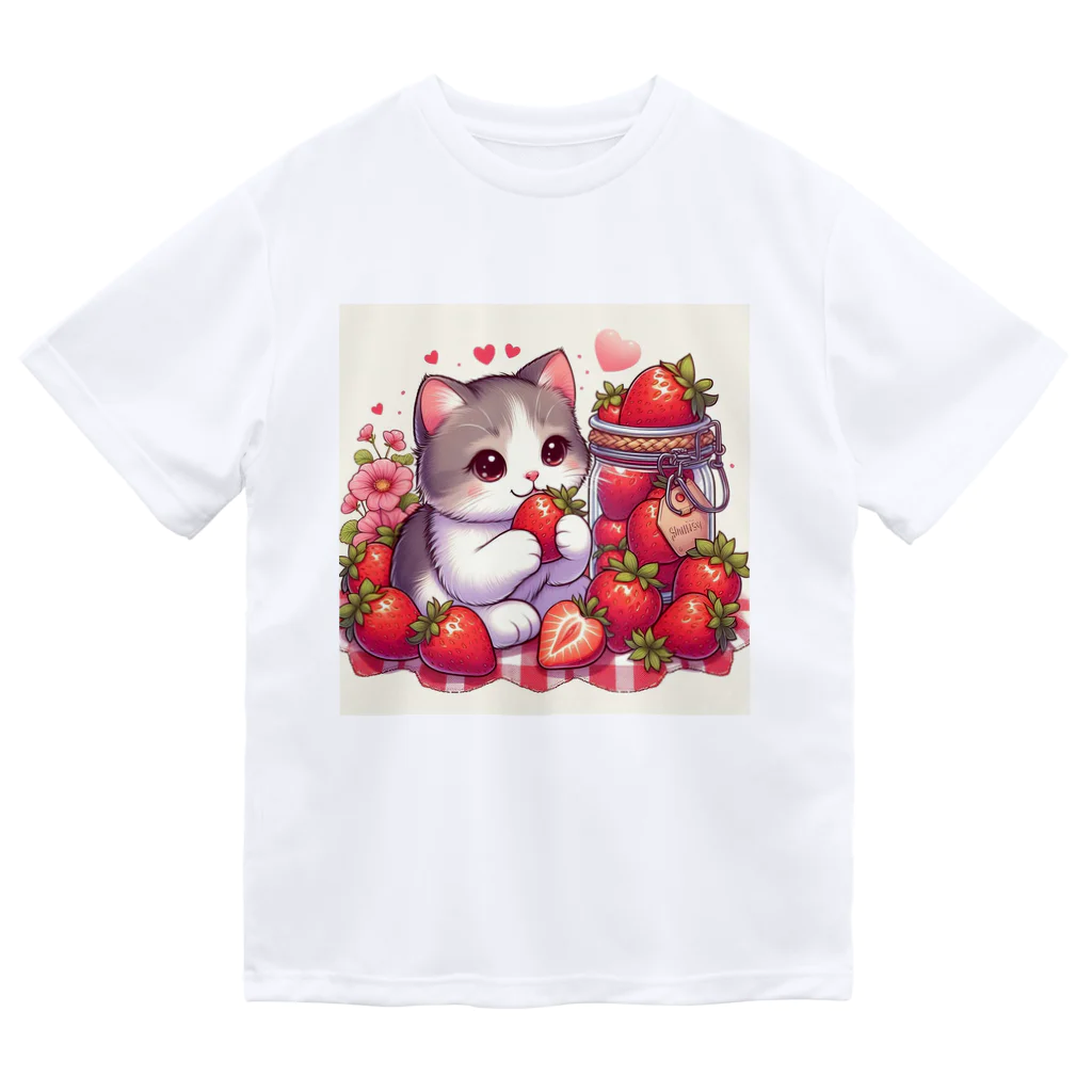 いちごと一緒🍓のいちごと猫シリーズ Dry T-Shirt