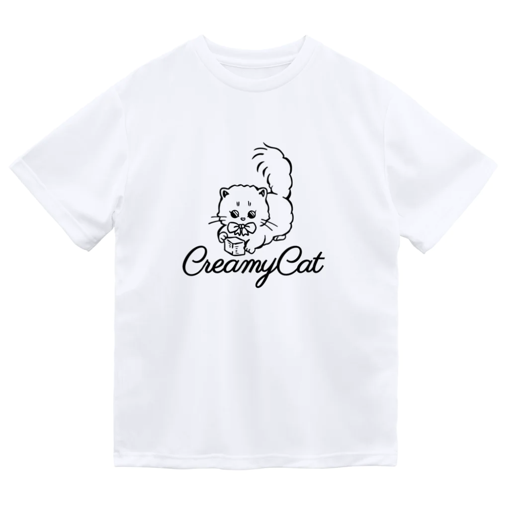 お砂糖と白い猫　creamy catのお砂糖と白い猫 Dry T-Shirt