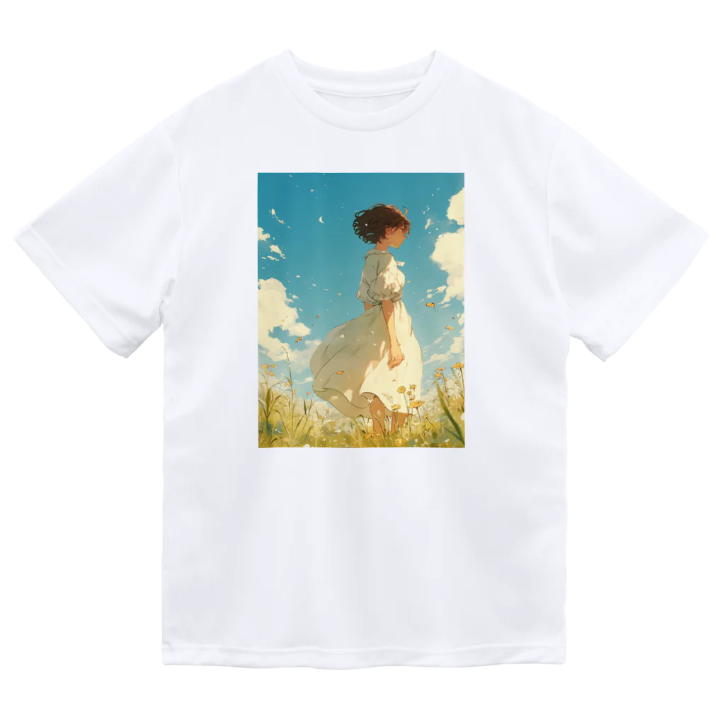 AQUAMETAVERSEのそよ風の中にいる女性　なでしこ1478 Dry T-Shirt