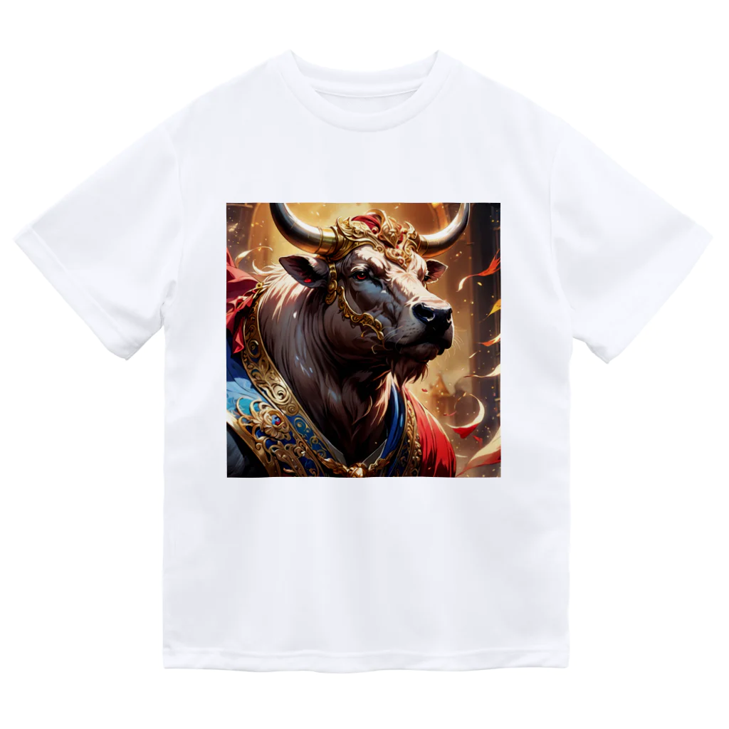 Fujimishokaiの牛の絵　力強く王者のような風格を醸し出しています。 ドライTシャツ