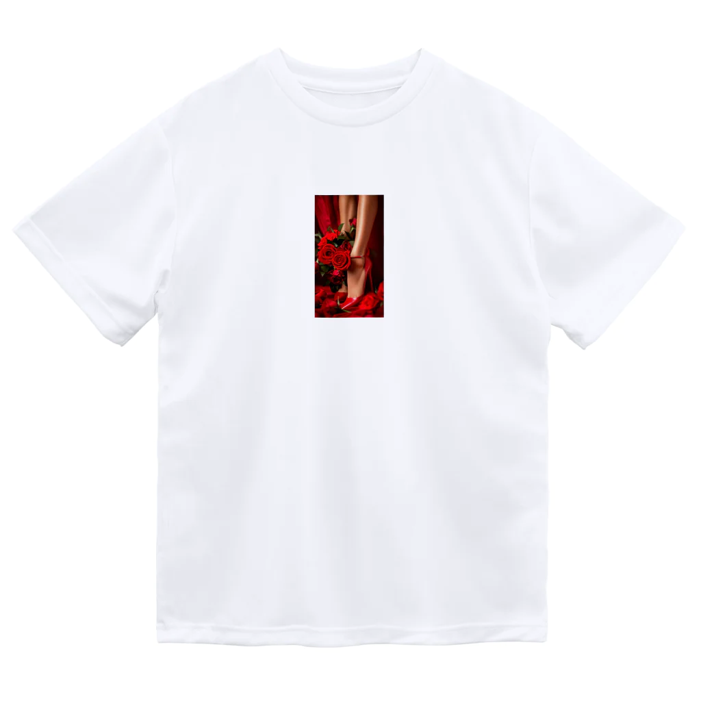 ニゴ猫　shopのred Rose heel  Dry T-Shirt