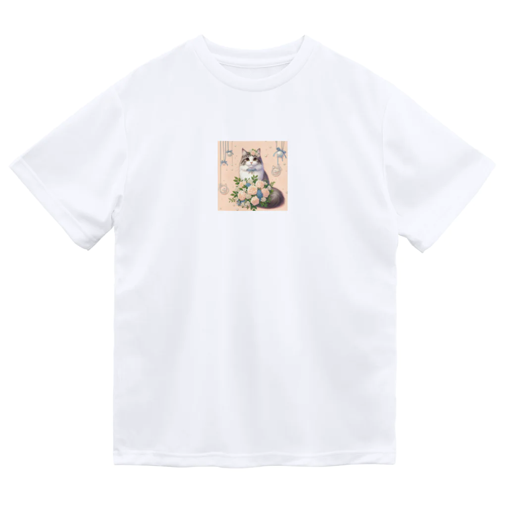 Y m @Y's shopの猫と薔薇　パールver. Dry T-Shirt