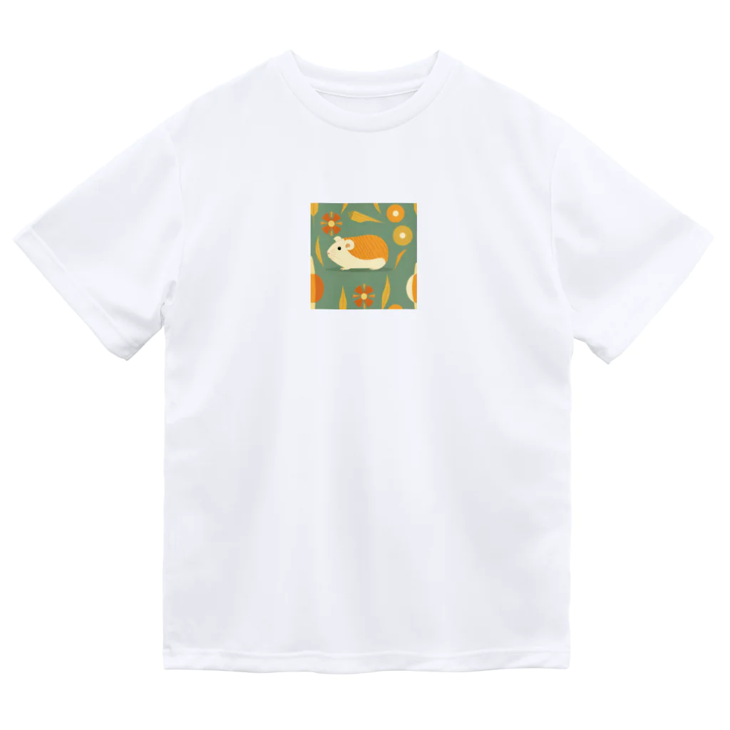 OKameMolꕤ︎︎オカメモルのレトロな花とモルモット Dry T-Shirt