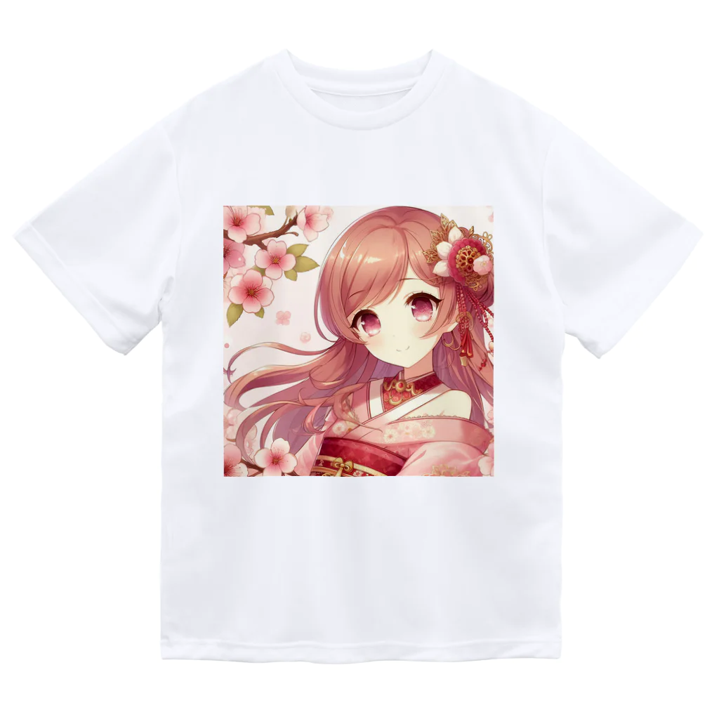 Japan-sakuraの桜の乙姫 ドライTシャツ