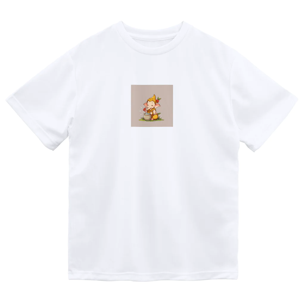 ganeshaのかわいいガネーシャの水やり花 Dry T-Shirt