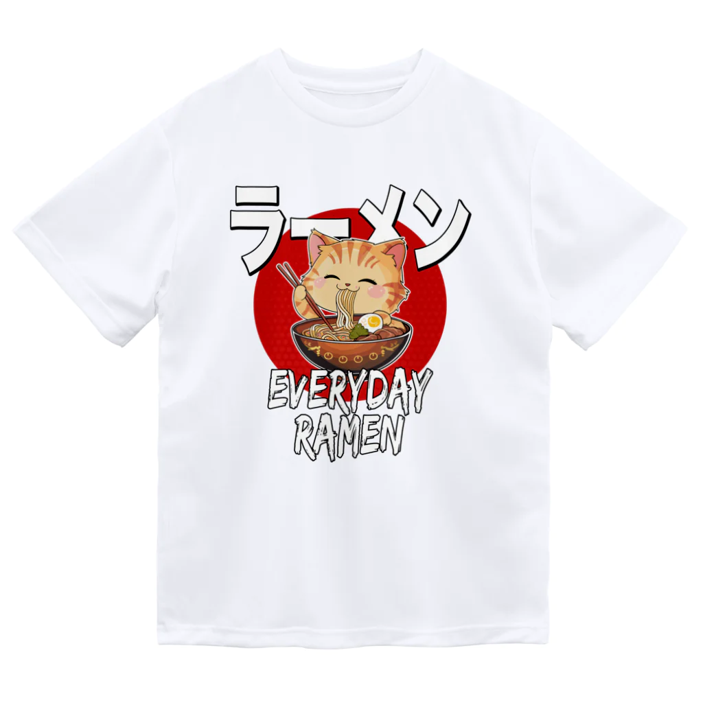 Stylo Tee Shopの毎日ラーメン猫ちゃん ドライTシャツ