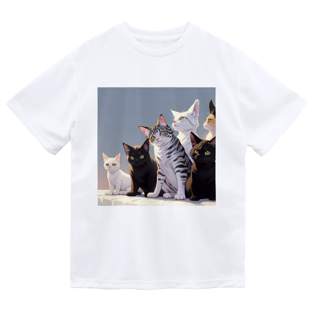 ピンクリボンのねこねこねこ Dry T-Shirt