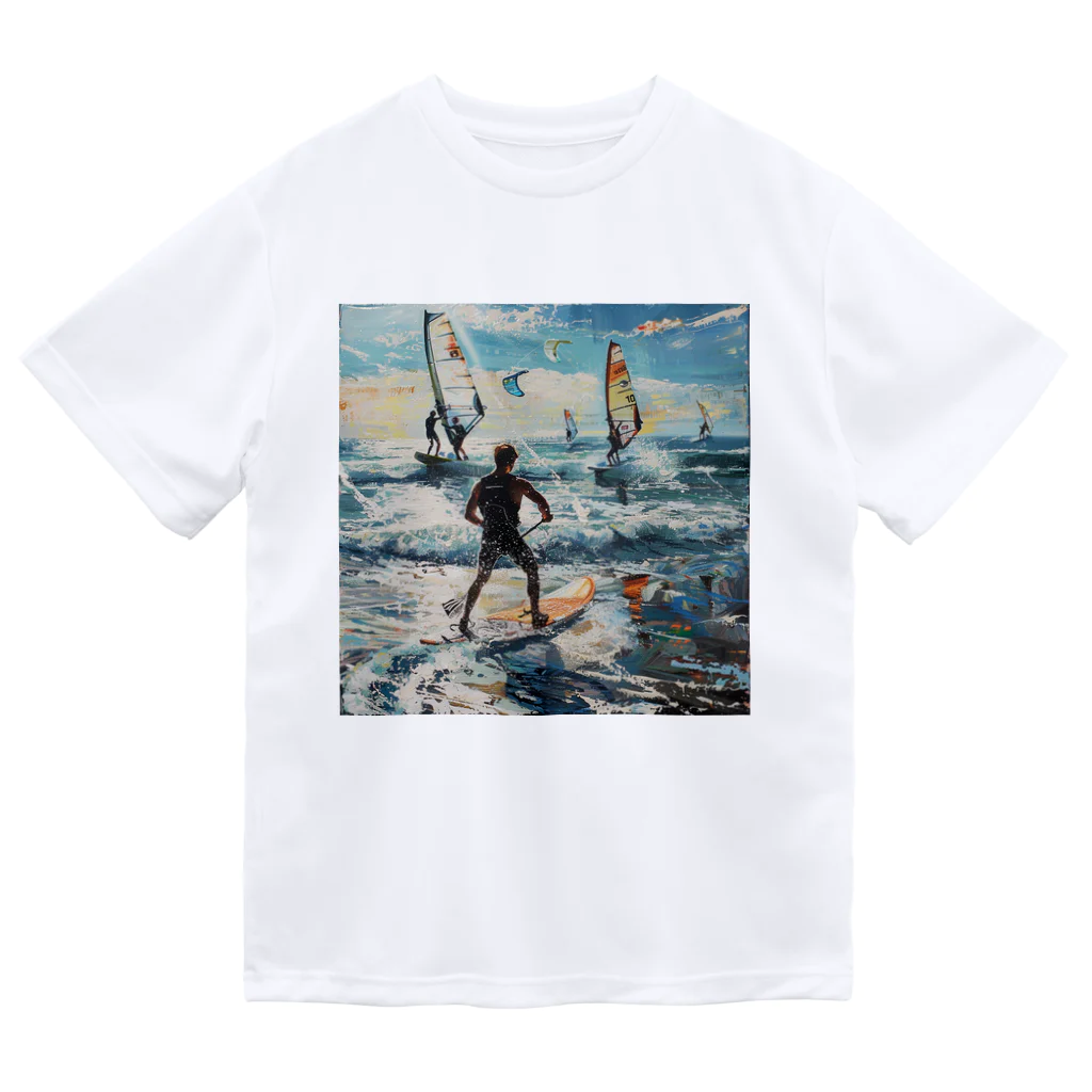 AQUAMETAVERSEのsupとwindsurfingレース　エンジェル717 2065 ドライTシャツ