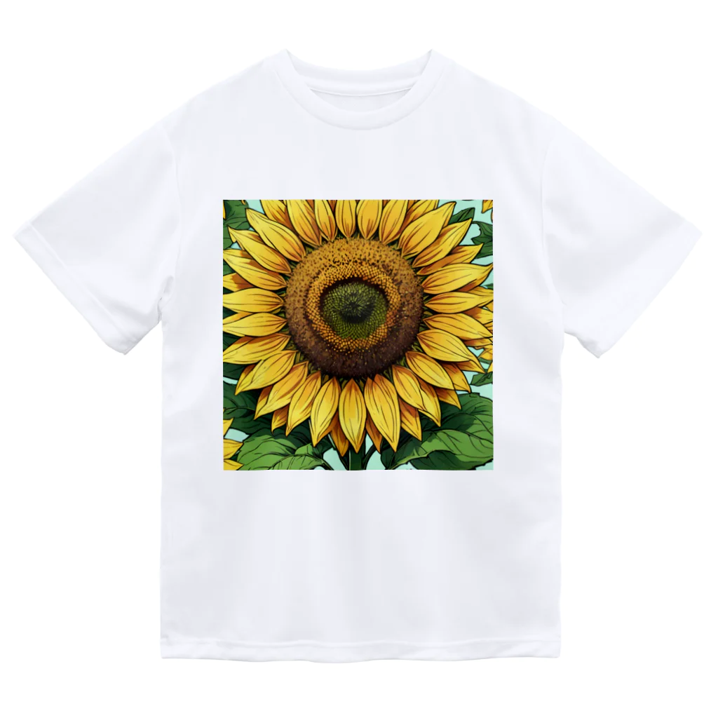 LOGOstylesのパステルカラーで描かれたかわいらしいヒマワリ Dry T-Shirt