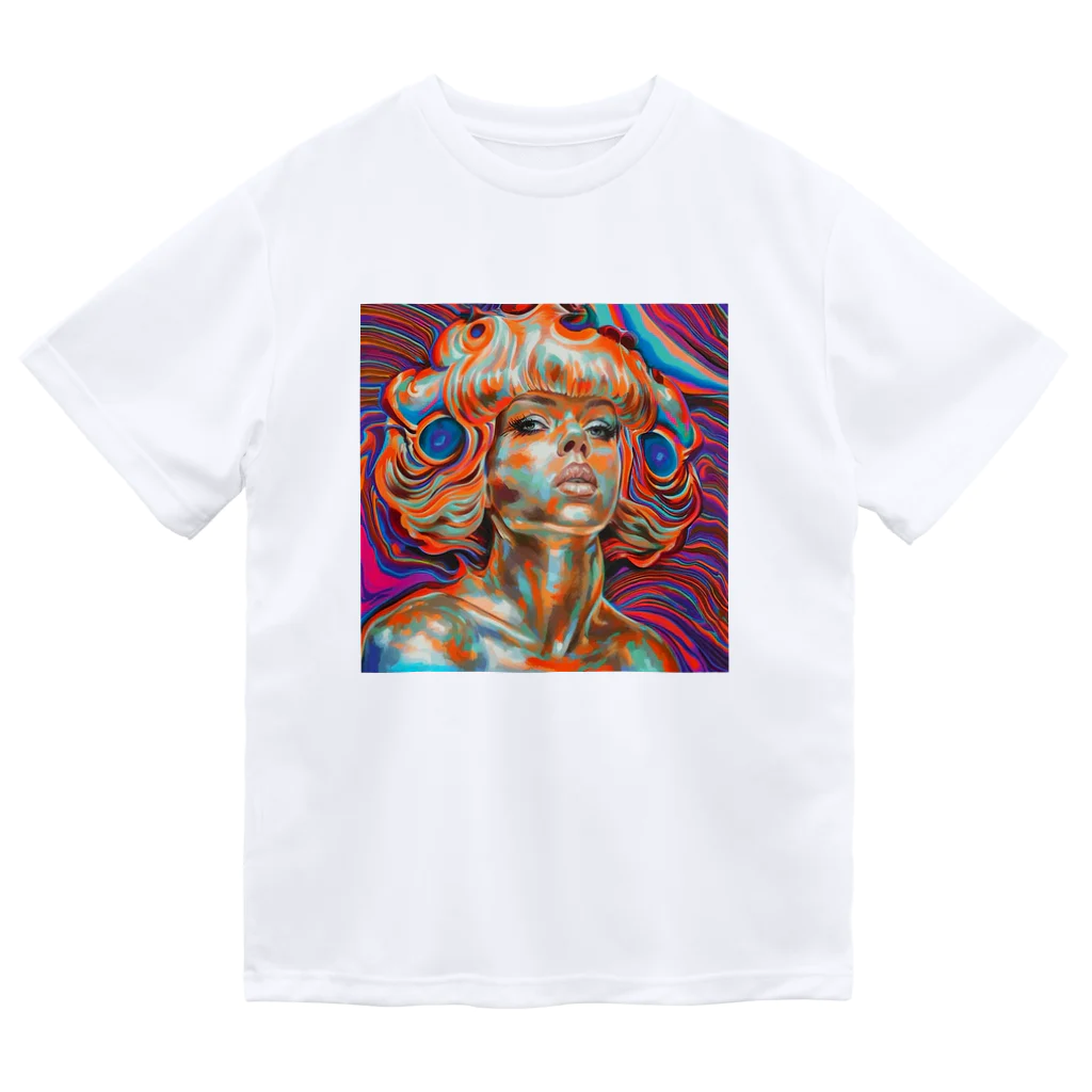 ヲシラリカの現代アート　女性　油絵　カラフル Dry T-Shirt