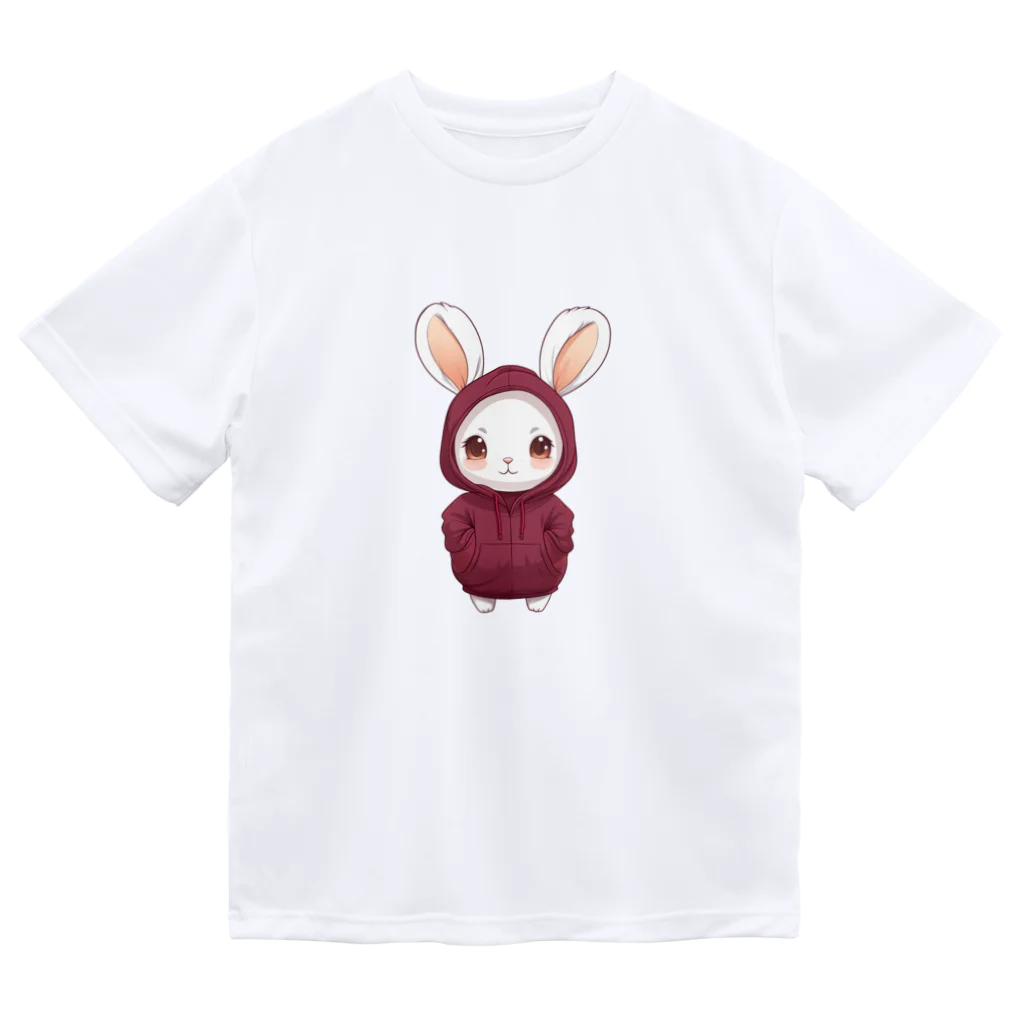 Vasetti_pressの赤パーカーを着ているうさぎちゃん ドライTシャツ