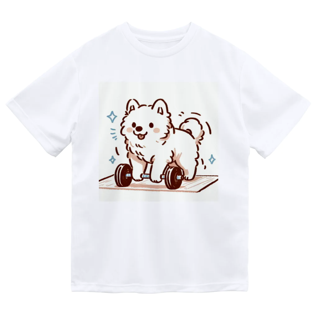 ke__to_isurugiの筋トレサモエド犬(女性向け) ドライTシャツ