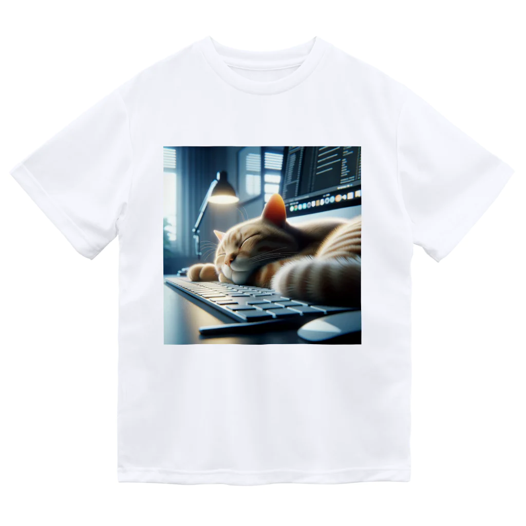 kana-catのハッキングにゃんこ ドライTシャツ