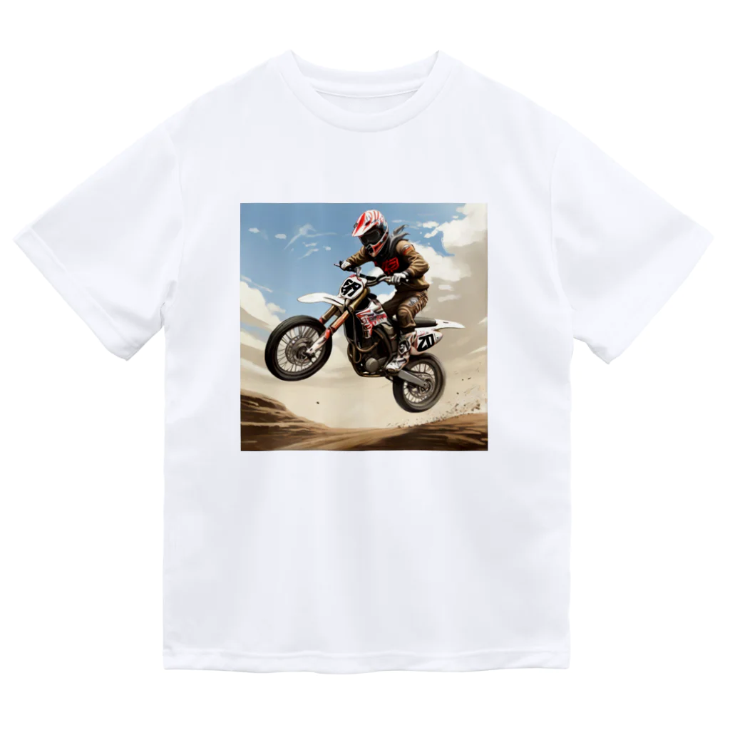 Bikers' Galleryのモトクロス ジャンプシーン アート オフロード バイク ドライTシャツ