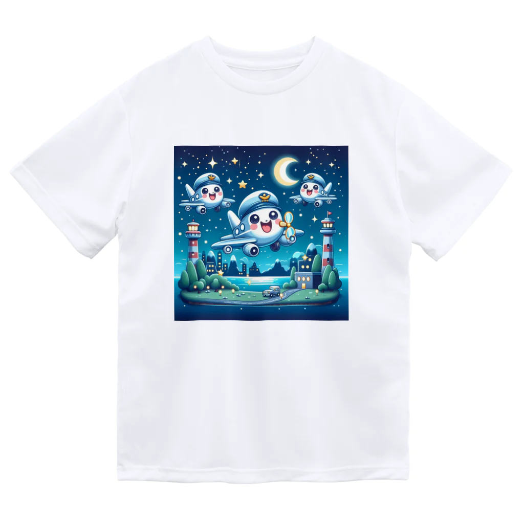 キャラクターズのキラキラ夜景飛行くん Dry T-Shirt