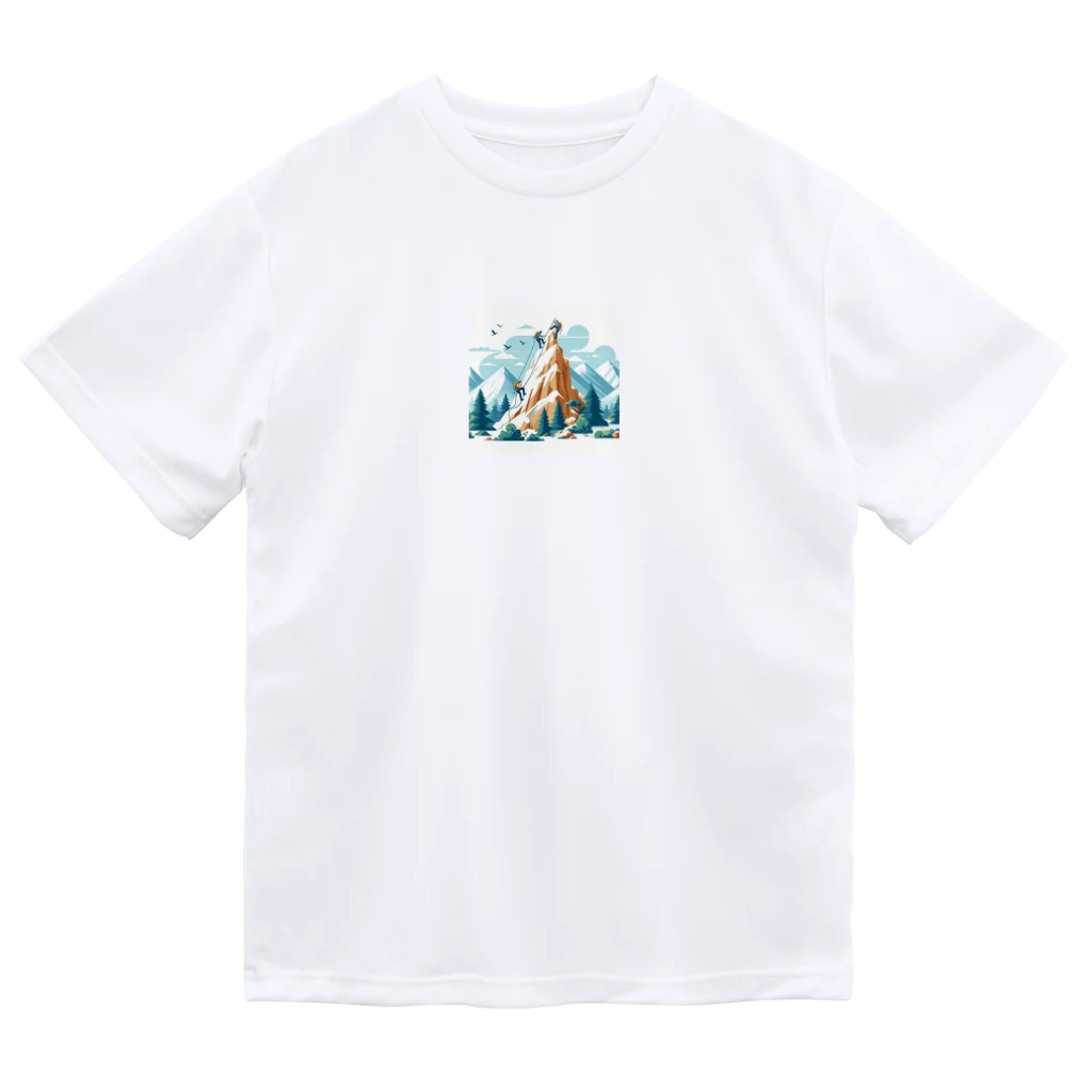 アミュペンの山頂に向かって勇敢に進む登山者 ドライTシャツ