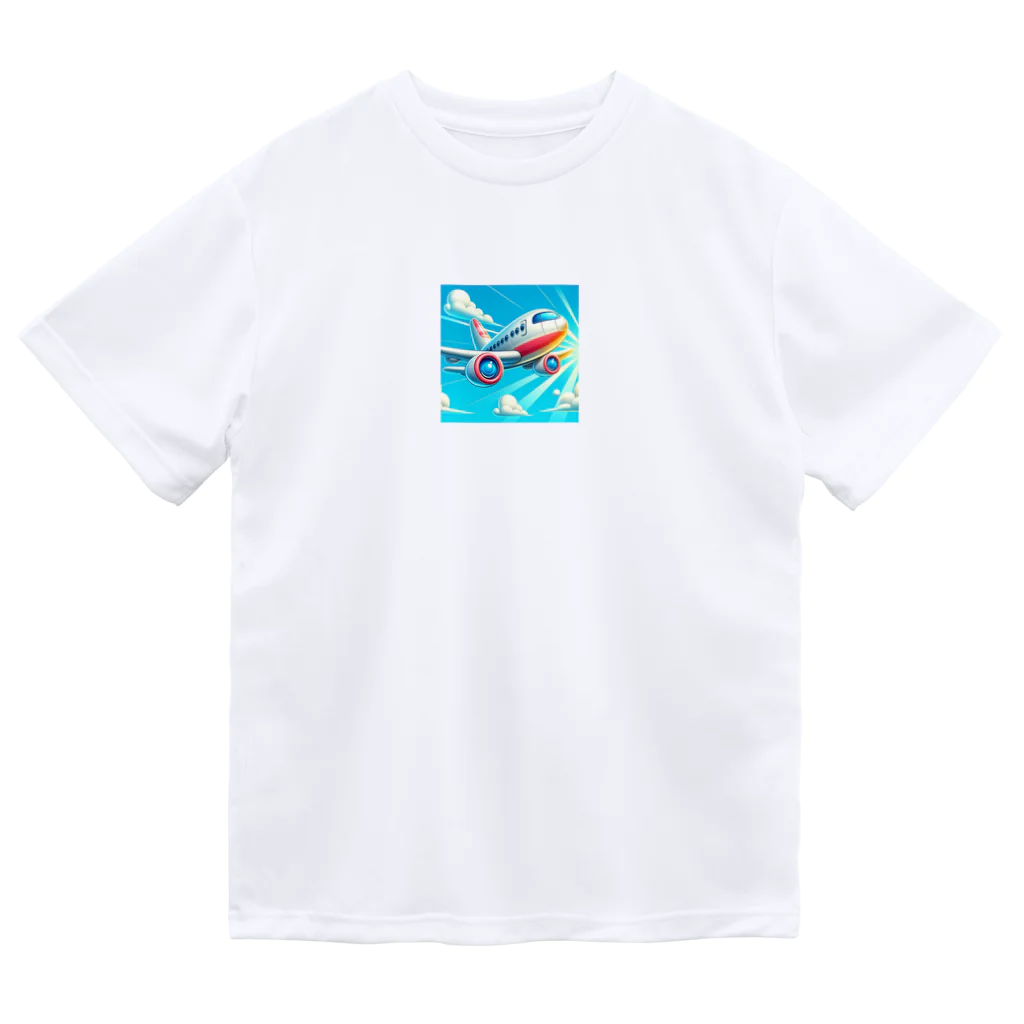 yohiti193の空飛ぶ飛行機のイラスト ドライTシャツ