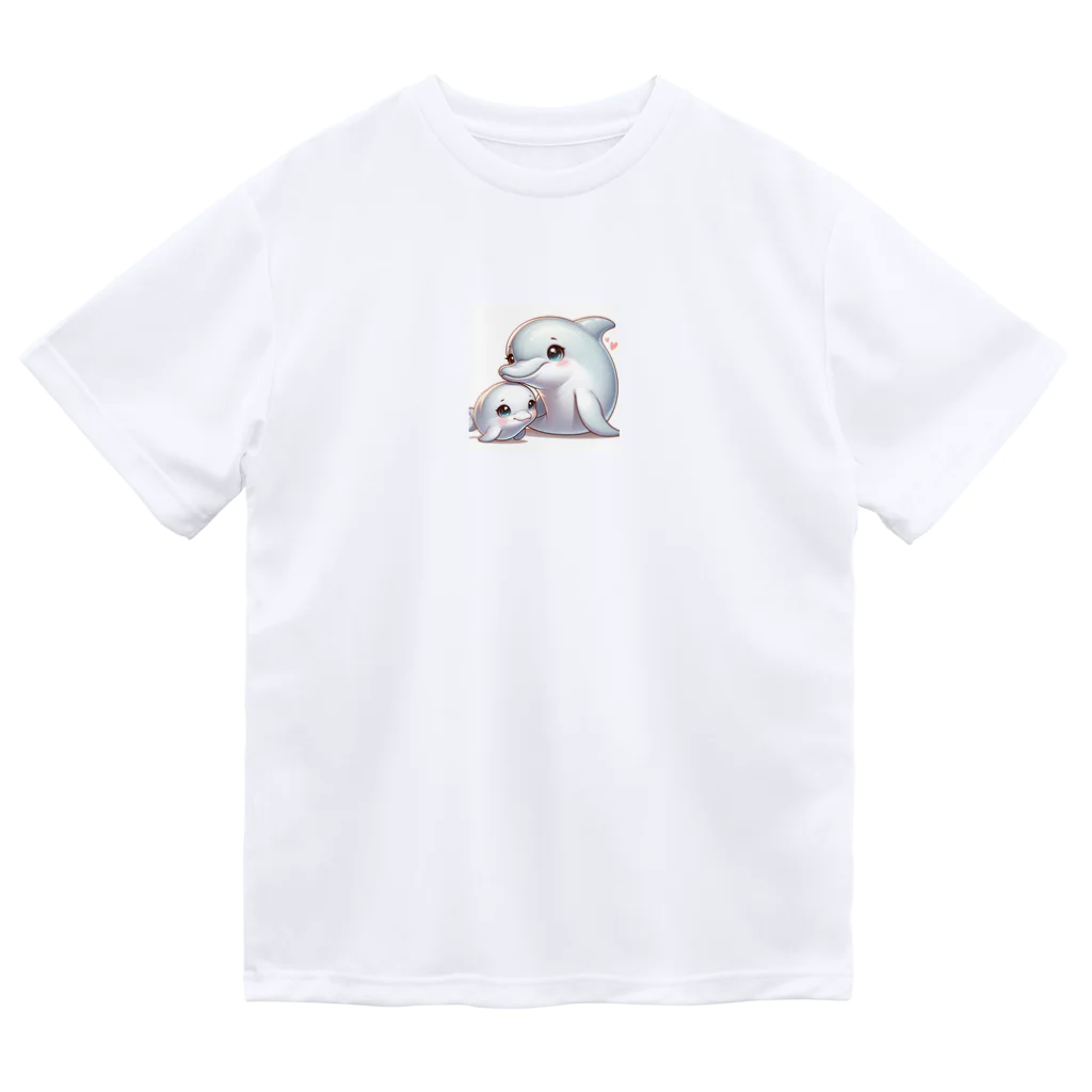 しんすけのイルカの親子 ドライTシャツ