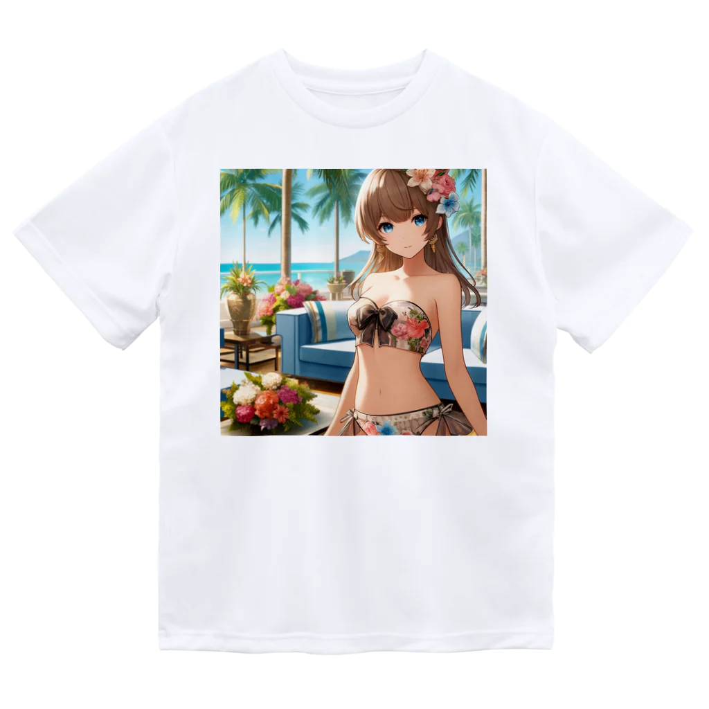 かるるんショップの海と南国と水着と　夏休み ドライTシャツ