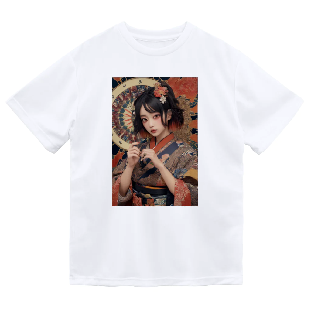 Omaniの浮世絵風美女 ドライTシャツ