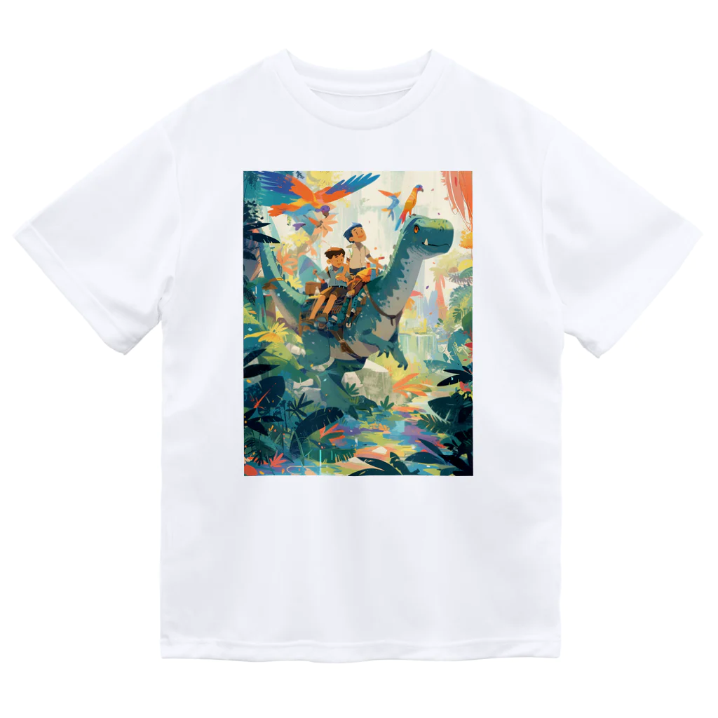 AQUAMETAVERSEの恐竜とジヤングル探検　なでしこ1478 ドライTシャツ