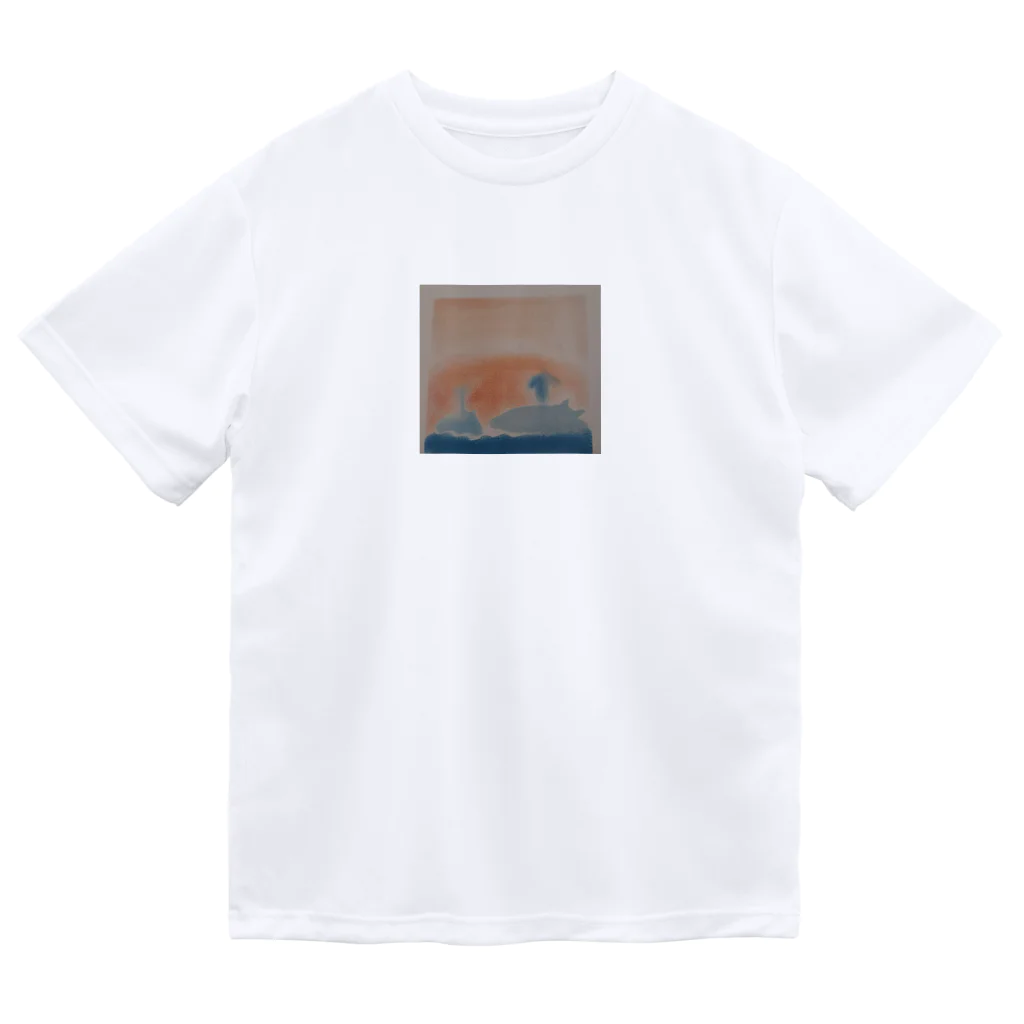 わくわく海の雑貨屋のやさしいクジラの親子 ドライTシャツ