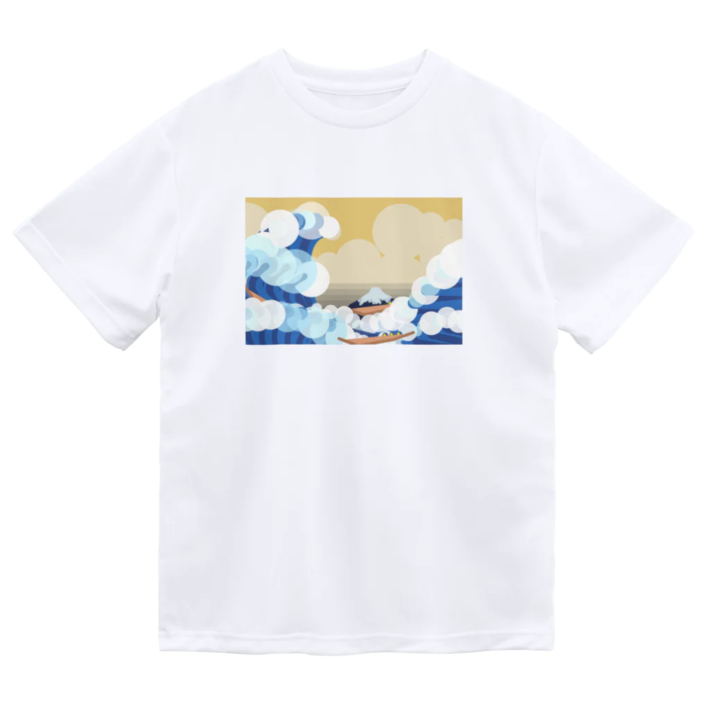 Apples_Orangesの富嶽三十六景 神奈川沖浪裏-Remix ドライTシャツ