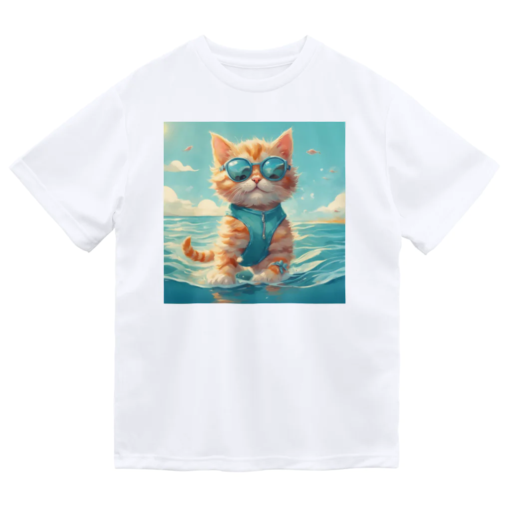 Ojisanlifeの海の子猫 ドライTシャツ